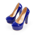 Load image into Gallery viewer, Platform Round Toe Pumps Chunky Heels Pumps
