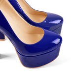 Load image into Gallery viewer, Platform Round Toe Pumps Chunky Heels Pumps
