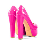 Load image into Gallery viewer, Pumps Platform Round Toe Chunky Heels
