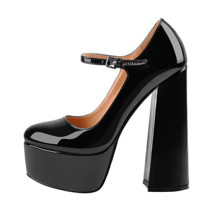 Mary Jane Platform Chunky High Heels Pumps