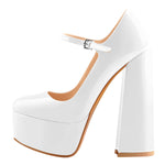 Load image into Gallery viewer, Platform Pointed Toe Chunky Square High Heels Pumps
