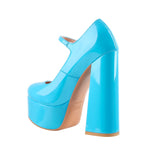 Load image into Gallery viewer, Platform Pointed Toe Chunky Square High Heels Pumps
