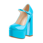 Load image into Gallery viewer, Platform Pointed Toe Chunky Square High Heels Pumps
