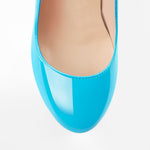 Load image into Gallery viewer, Platform Round Toe High Heel Slip-On Blue Pumps
