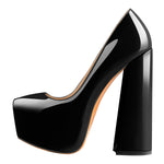 Load image into Gallery viewer, Platform Pointed Toe Chunky Square High Heels Pumps
