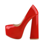 Load image into Gallery viewer, Platform Pointed Toe Chunky Square High Heels Pumps
