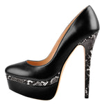 Load image into Gallery viewer, Snake Pattern Double Platform Stiletto Pumps
