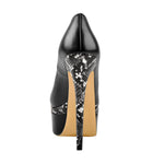 Load image into Gallery viewer, Snake Pattern Double Platform Stiletto Pumps
