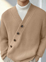 Load image into Gallery viewer, Mens Textured Asymmetrical V-Neck Long-Sleeve Sweater SKUK82215
