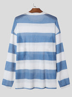 Load image into Gallery viewer, Mens Horizontal Stripe Long-Sleeve T-Shirt SKUK81732
