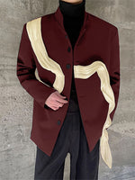 Load image into Gallery viewer, Mens Irregular Ribbon Patchwork Long Sleeve Blazer SKUK83472
