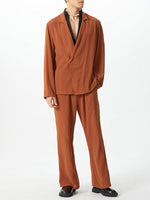 Load image into Gallery viewer, Mens Asymmetrical Placket Striped Two-Piece Outfit SKUK77401
