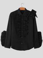 Load image into Gallery viewer, Mens French Ruffle Design Long-Sleeve Shirt SKUK79596
