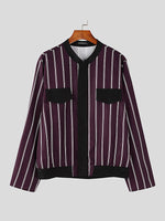 Load image into Gallery viewer, Mens Commute Striped Long-Sleeve Jacket SKUK78491
