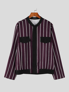 Mens Commute Striped Long-Sleeve Jacket SKUK78491