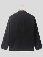 Load image into Gallery viewer, Mens Mesh Patchwork Cinched Waist Long Sleeve Blazer SKUK81546
