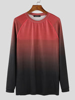 Load image into Gallery viewer, Mens Gradient Fitted Long Sleeve T-Shirt SKUK80447
