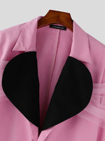 Load image into Gallery viewer, Mens Color Block Patchwork Long Sleeve Blazer SKUK82440
