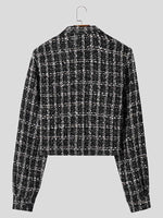 Load image into Gallery viewer, Mens Plaid Hollow Out Shoulder Long-Sleeve Shirt SKUK81205
