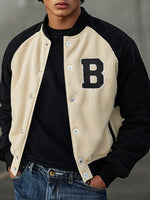 Load image into Gallery viewer, Mens Street Fashion Letter Patchwork Baseball Jacket SKUK81857
