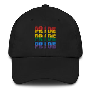 Pride Rainbow Hat | Embroidered 100% Cotton Twill | Adjustable Straps