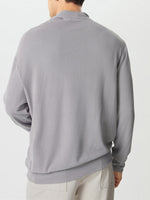 Load image into Gallery viewer, Mens Draped Collar Design Long-Sleeve Sweater SKUK77406
