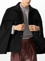 Load image into Gallery viewer, Mens Ruffle Long-Sleeve High-Neck Cloak SKUK79554
