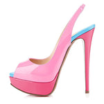 Load image into Gallery viewer, Peep Toe Platform Stiletto Slingback Sandals
