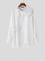 Load image into Gallery viewer, Mens Striped Shawl Collar Long-Sleeve Shirt SKUK80429
