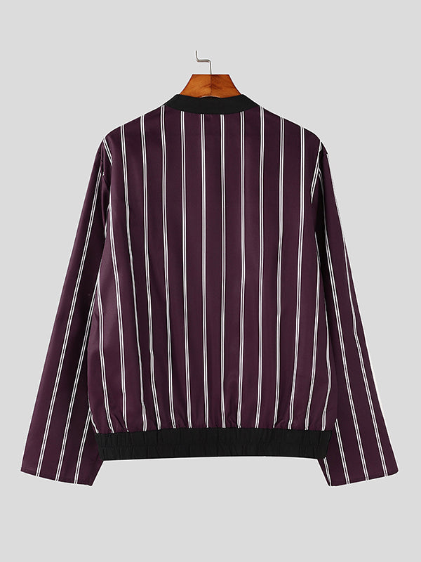 Mens Commute Striped Long-Sleeve Jacket SKUK78491