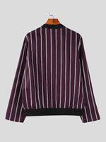 Load image into Gallery viewer, Mens Commute Striped Long-Sleeve Jacket SKUK78491
