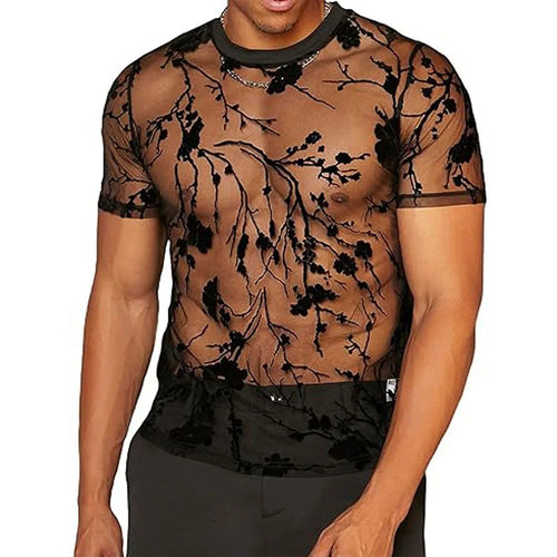 "Sissy Adeline" Floral Mesh See-Through Top
