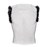 Load image into Gallery viewer, &quot;Sissy Madeline&quot; Feather Sleeveless Vest
