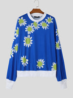 Load image into Gallery viewer, Mens Floral Print Pullover Long-Sleeve Sweatshirt SKUK79595
