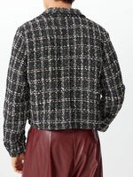 Load image into Gallery viewer, Mens Plaid Hollow Out Shoulder Long-Sleeve Shirt SKUK81205
