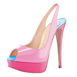 Load image into Gallery viewer, Peep Toe Platform Stiletto Slingback Sandals
