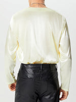 Load image into Gallery viewer, Mens Twist Design Satin Long Sleeve T-Shirt SKUK76330
