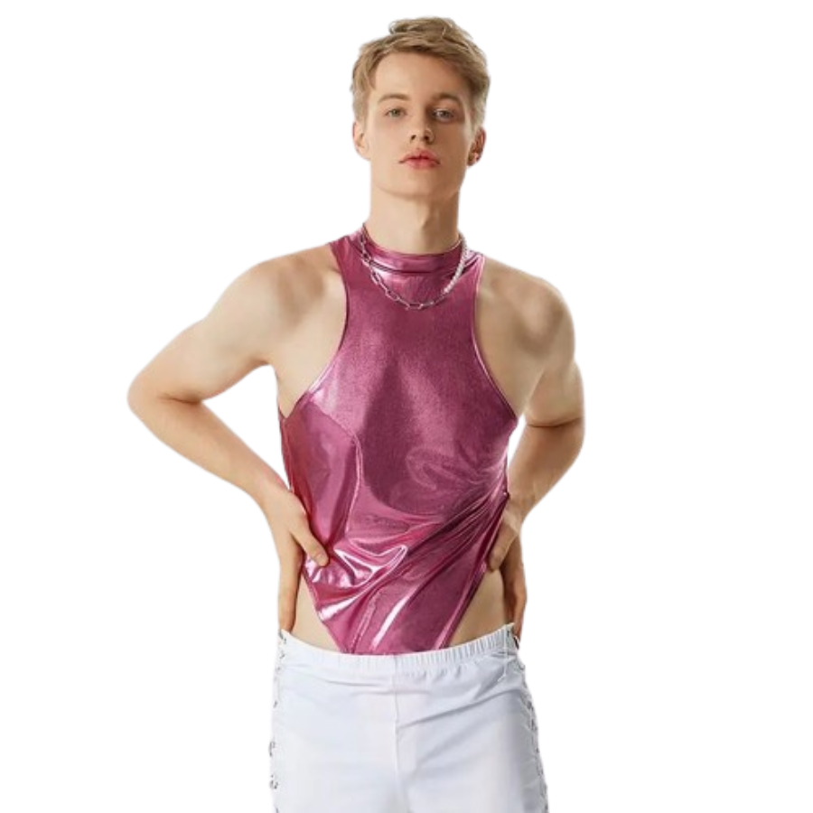 Crossdressing Sleeveless Turtleneck Romper