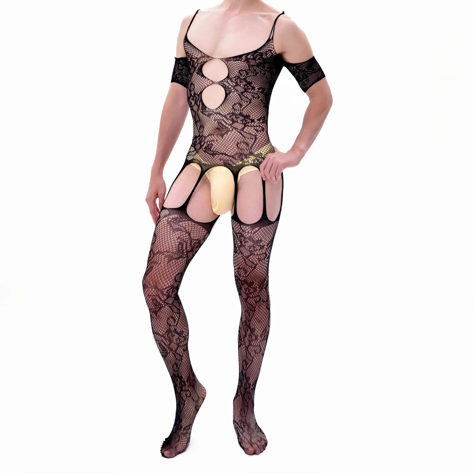 "Sissy Cullen" Men's Crotchless Pantyhose