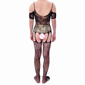 "Sissy Cullen" Men's Crotchless Pantyhose