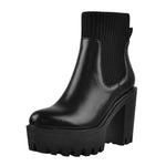 Load image into Gallery viewer, Round Toe Platform Chelsea Boots
