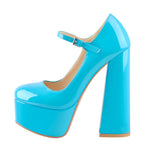 Load image into Gallery viewer, Platform Pointed Toe Chunky Square High Heels Pumps
