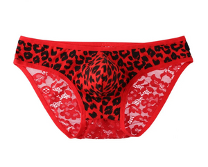 "Sissy Samantha" Lace Leopard Print Underwear