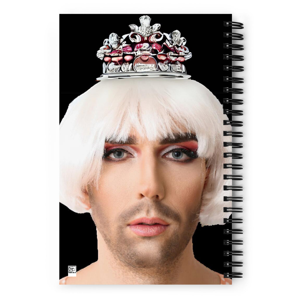Bold Transvestite Portrait Print, Transvestite Illustration, LGBTQ Art Spiral Notebook Journal Gift Spiral Notebook