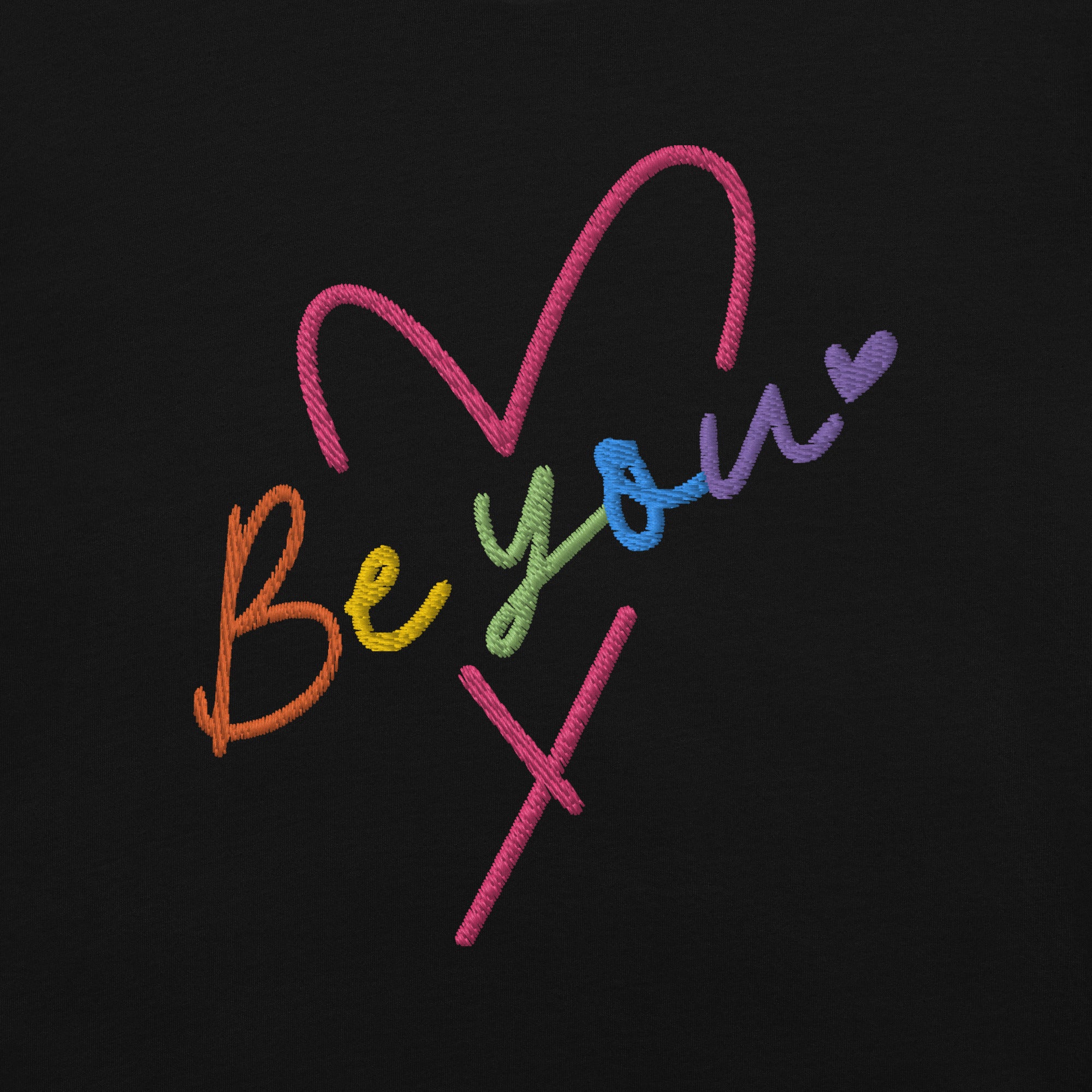 Be You Heart Embroidery Garment-Dyed Heavyweight Gaypride T-shirt Rainbow Heart Shirt LGBT Rainbow Shirt