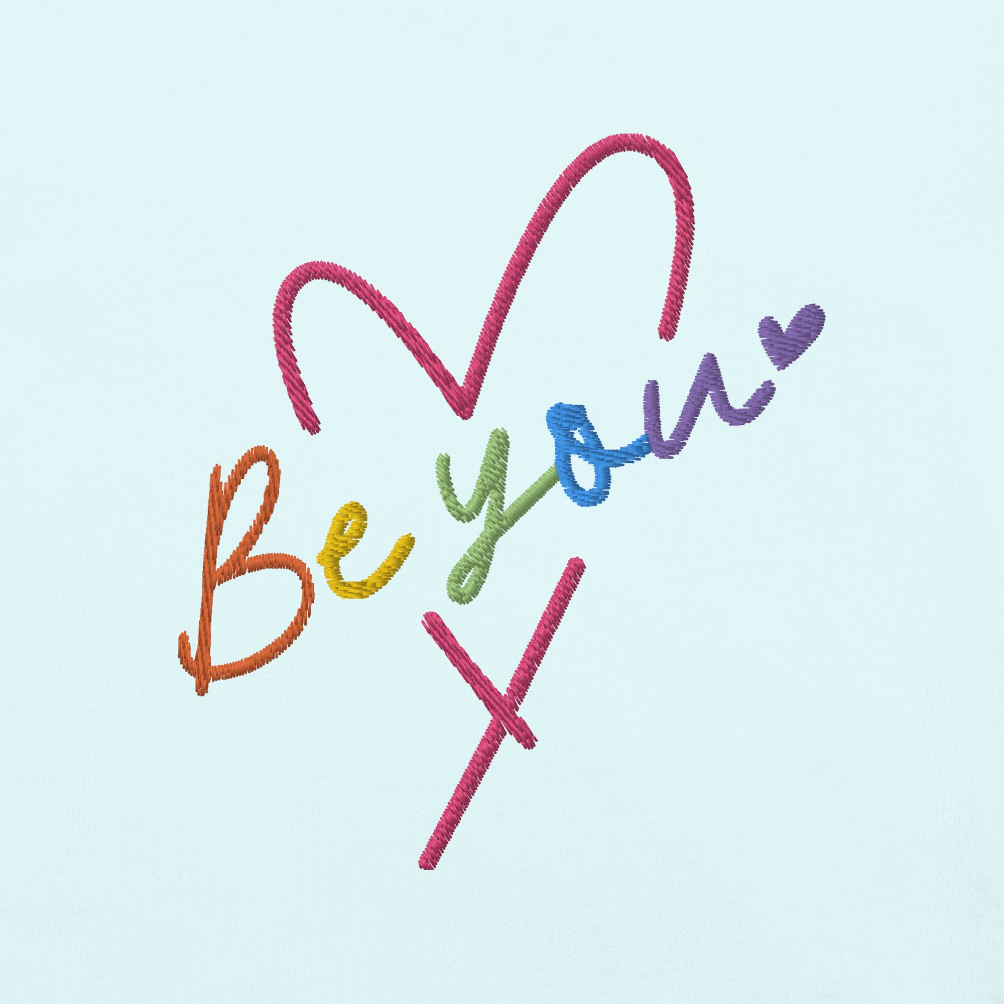 Be You Heart Embroidery Garment-Dyed Heavyweight Gaypride T-shirt Rainbow Heart Shirt LGBT Rainbow Shirt