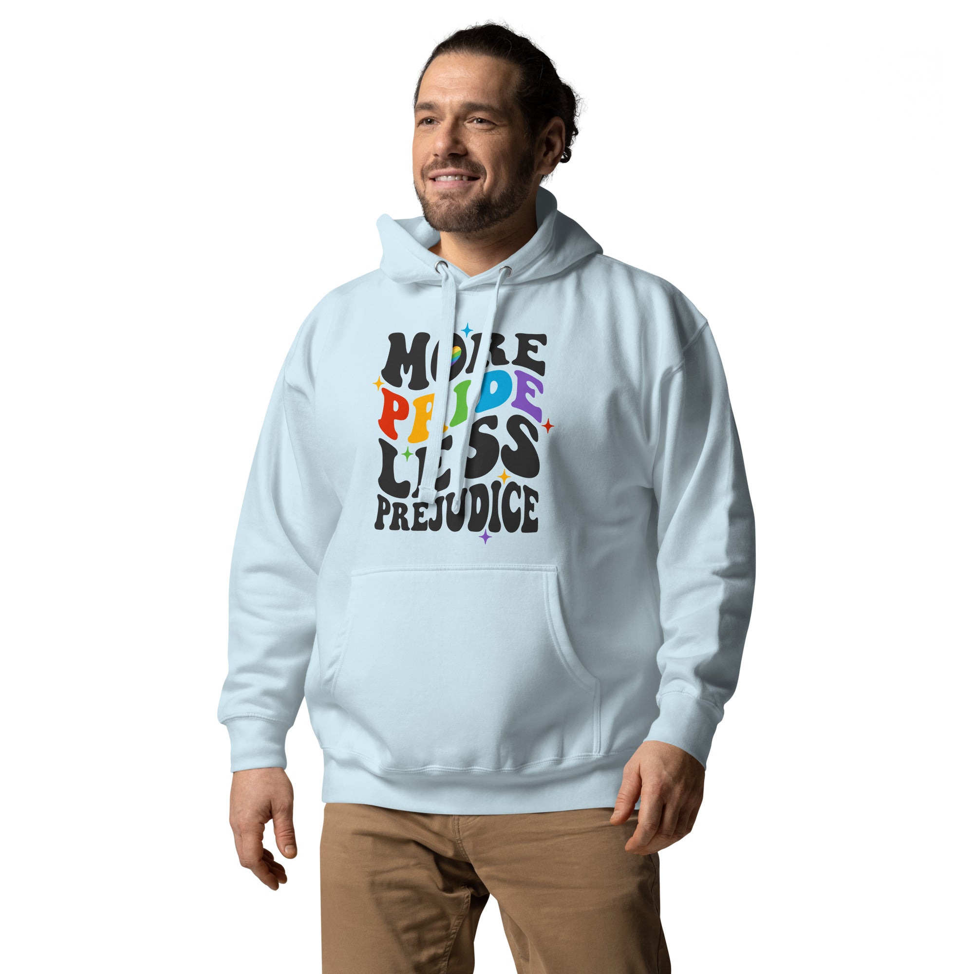 "More Pride Less Prejudice" Gaypride Hoodie, LGBTQ, Pride Support