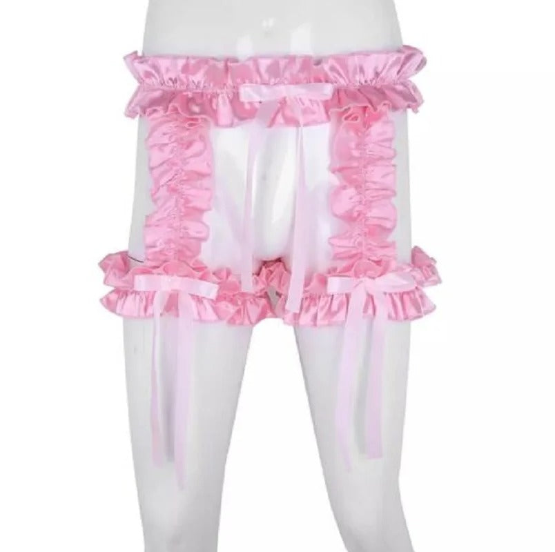 "Sissy Mary"  Frilly Satin Brief