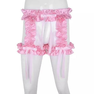 "Sissy Mary"  Frilly Satin Brief