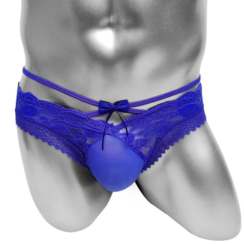 "Dawn" See-Through Lace Trim Mesh Panties — Sissy & Femboy Lingerie